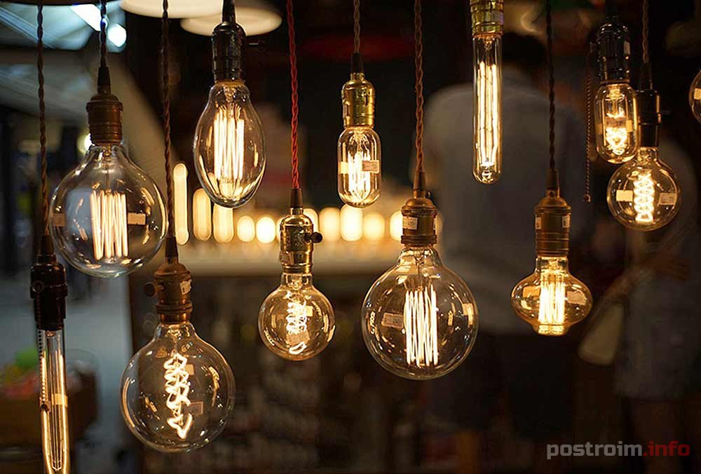 Лампы Эдисона в интерьере
