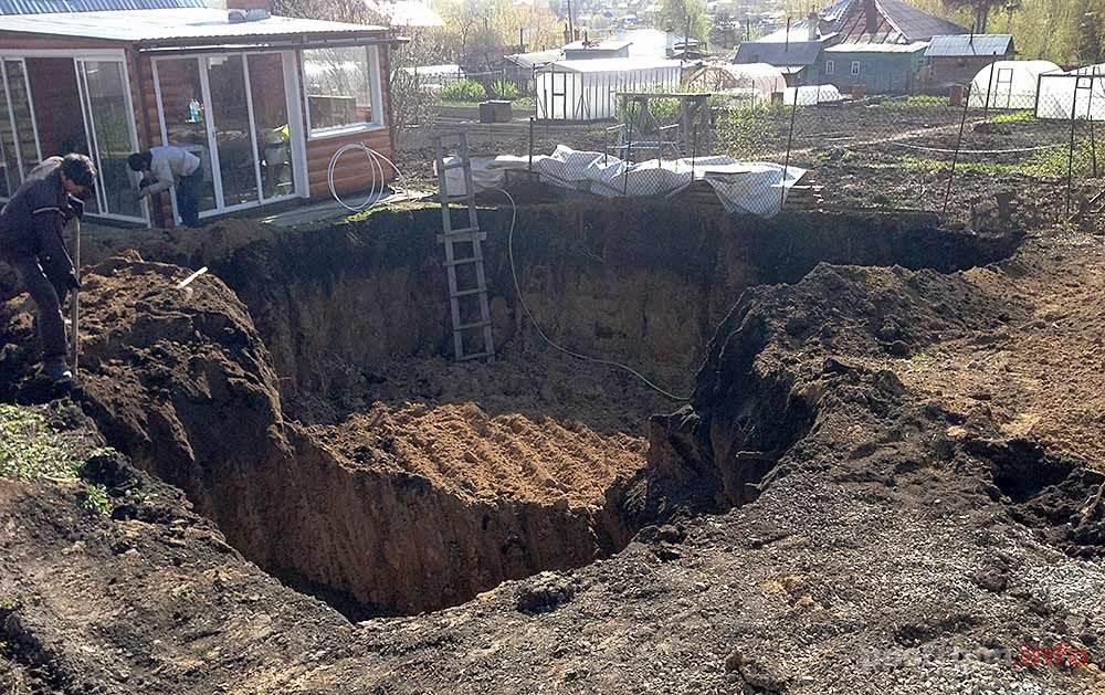Дом из арболита в Новосибирске, копаем котлован под цоколь
