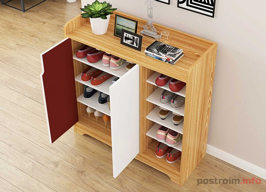 Шкафчик для обуви в прихожую - варианты исполнения. Массив дерева